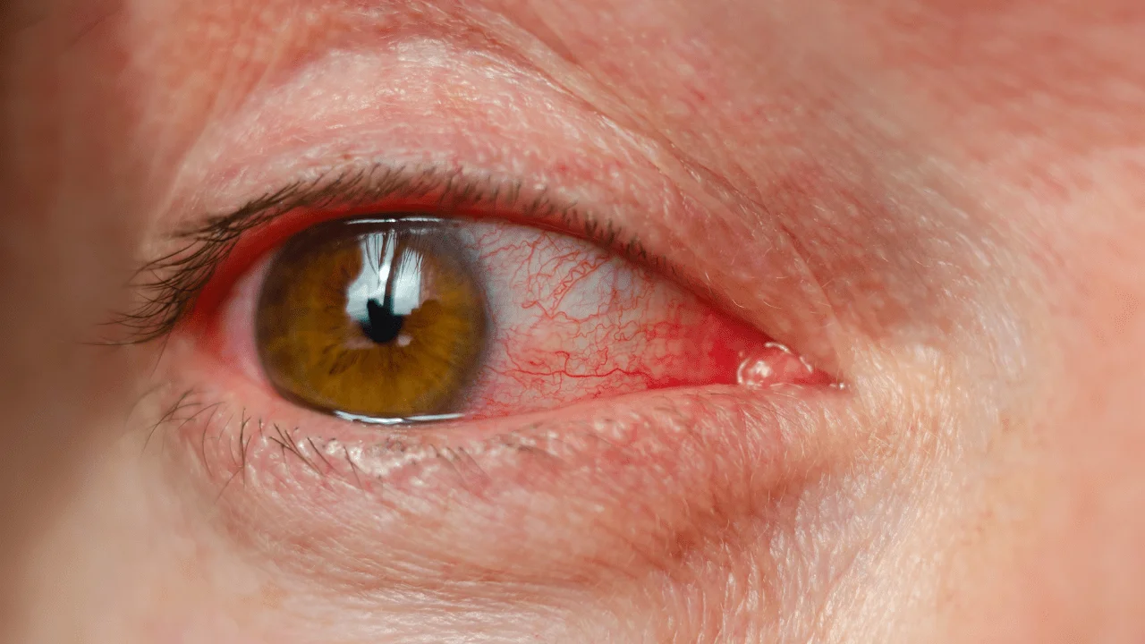 Bloodshot eyes after childbirth